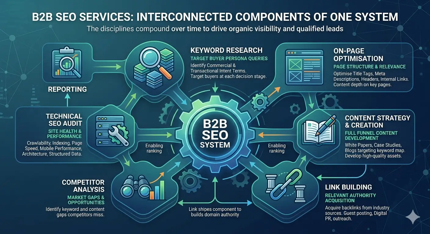graph of b2b SEO consultant services