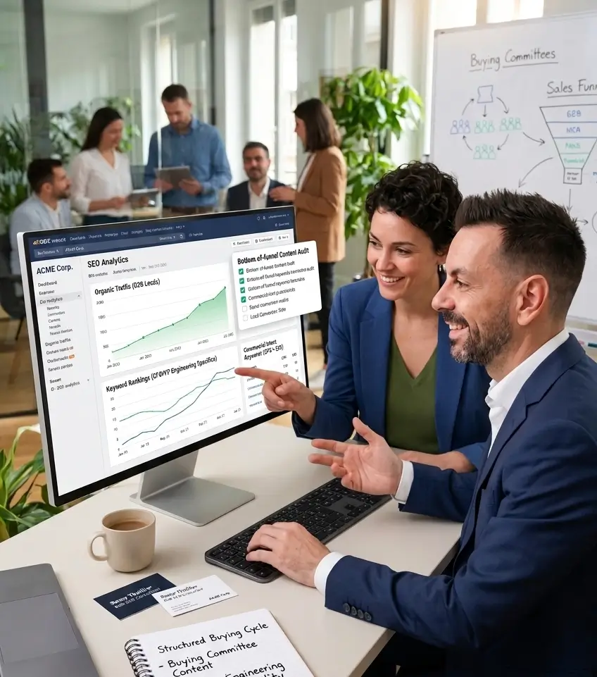 B2B SEO expert working with a client