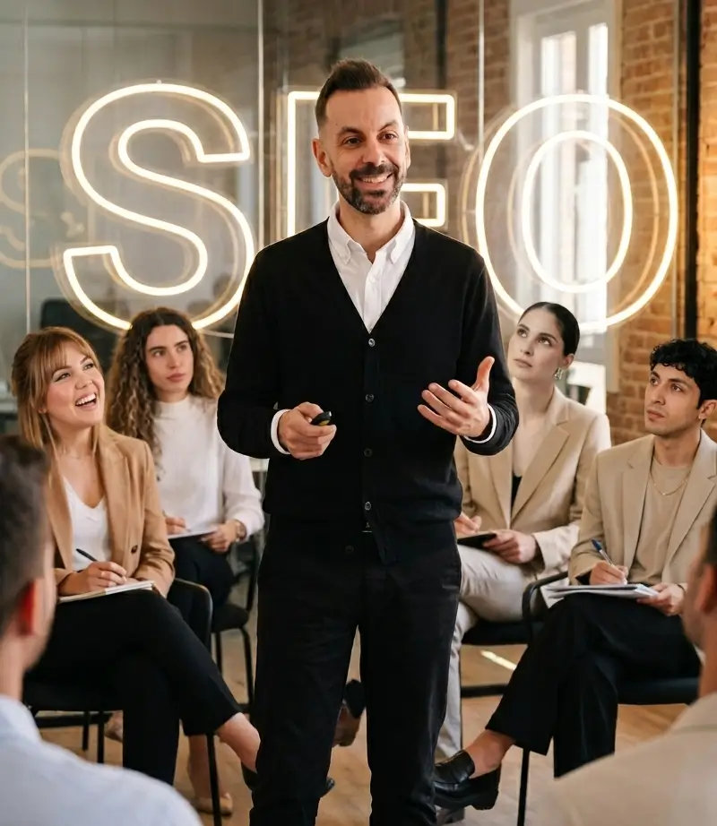 SEO consultant discussing pricing