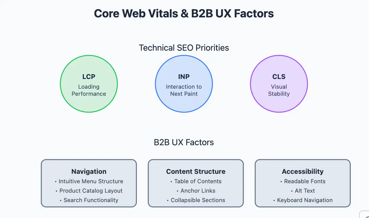 B2B Core Web Vitals and UX factors